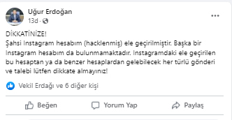 Uğur Erdoğan'dan duyuru