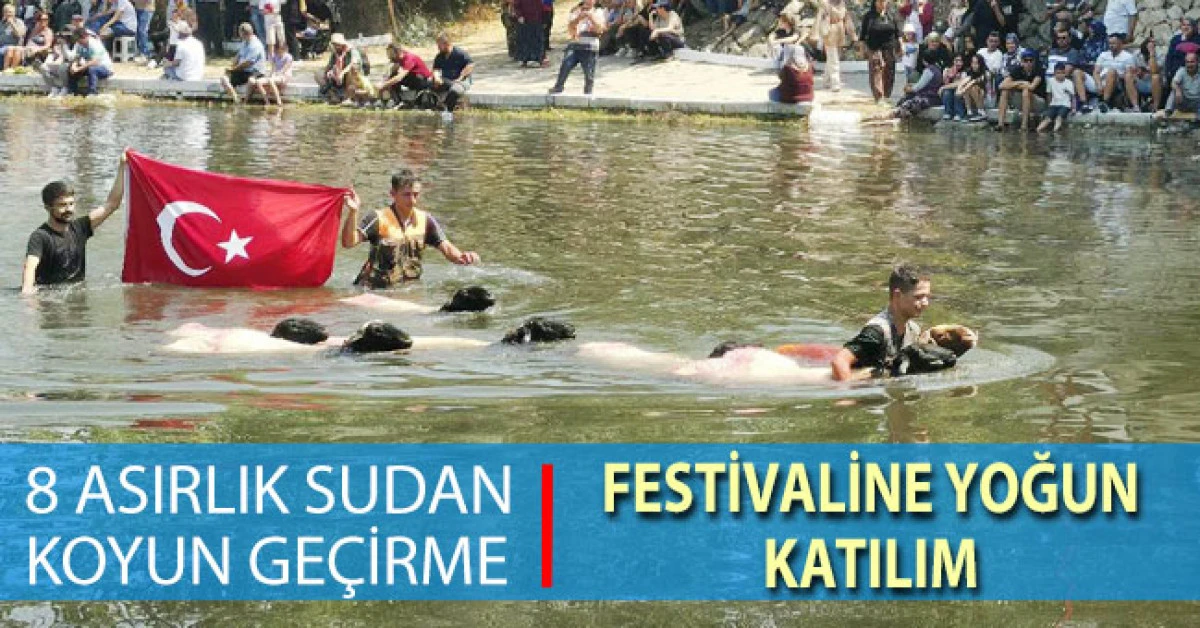 8 asırlık &Ccedil;al Sudan Koyun Ge&ccedil;irme festivali yoğun katılımla ger&ccedil;ekleşti