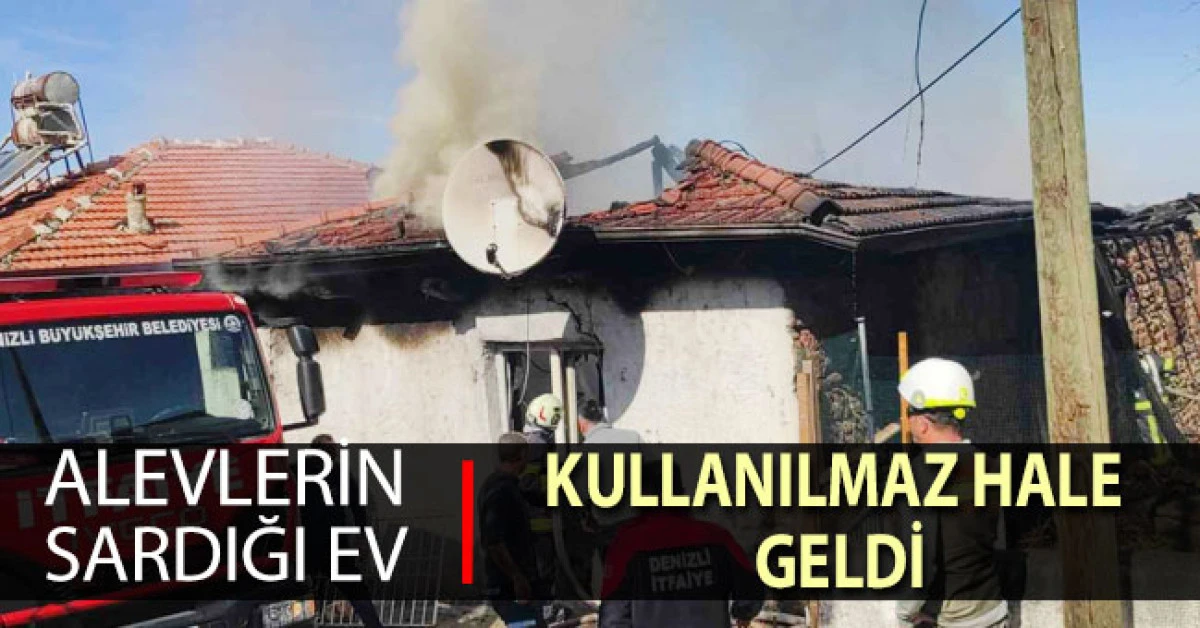 Alevlerin sardığı ev kullanılamaz hale geldi