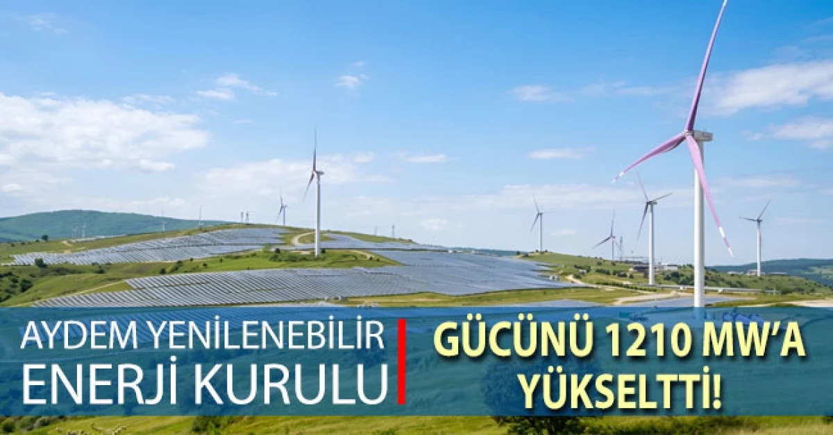 Aydem Yenilenebilir Enerji Kurulu G&uuml;c&uuml;n&uuml; 1.210 MW&rsquo;a Y&uuml;kseltti