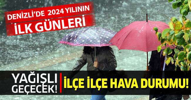 Denizli, 2024 yılına yağışlı hava ile girecek