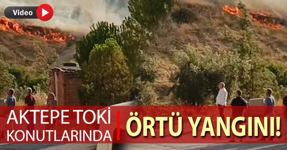 Denizli Aktepe TOKİ Konutları b&ouml;lgesinde &ouml;rt&uuml; yangını