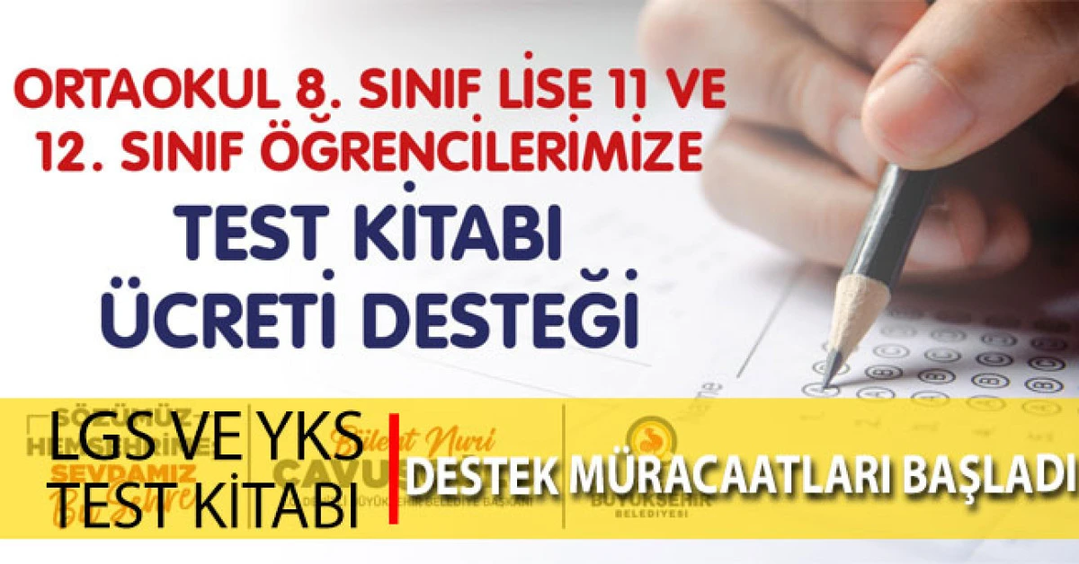 Denizli Büyükşehir’in LGS ve YKS test kitabı destek müracaatları başladı