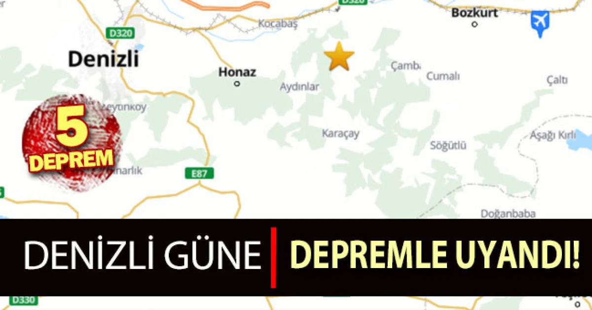 Denizli g&uuml;ne depremle uyandı