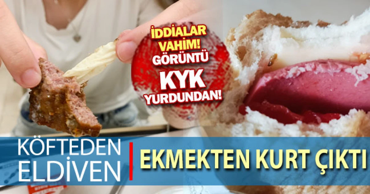 Denizli KYK yurdu yemeklerinde skandal görüntüler