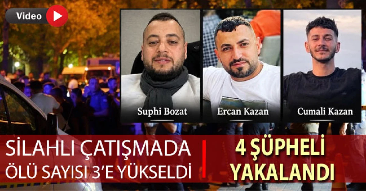 Denizli'de 3 kişinin &ouml;ld&uuml;ğ&uuml; &ccedil;atışmada 4 ş&uuml;pheli yakalandı