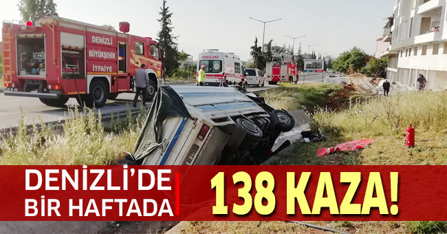 Denizli'de bir haftada 138 trafik kazası meydana geldi