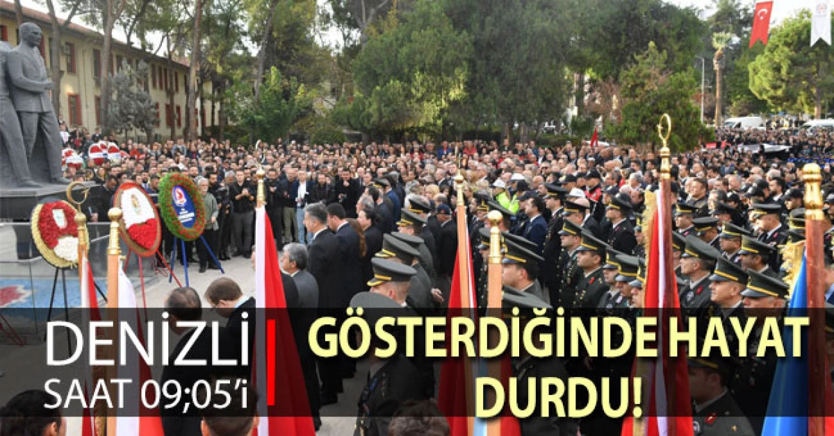 Denizli’de saat 09.05’i gösterdiğinde hayat durdu