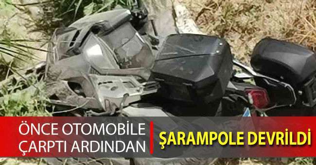 Direksiyon hakimiyetini kaybeden turist şarampole devrildi