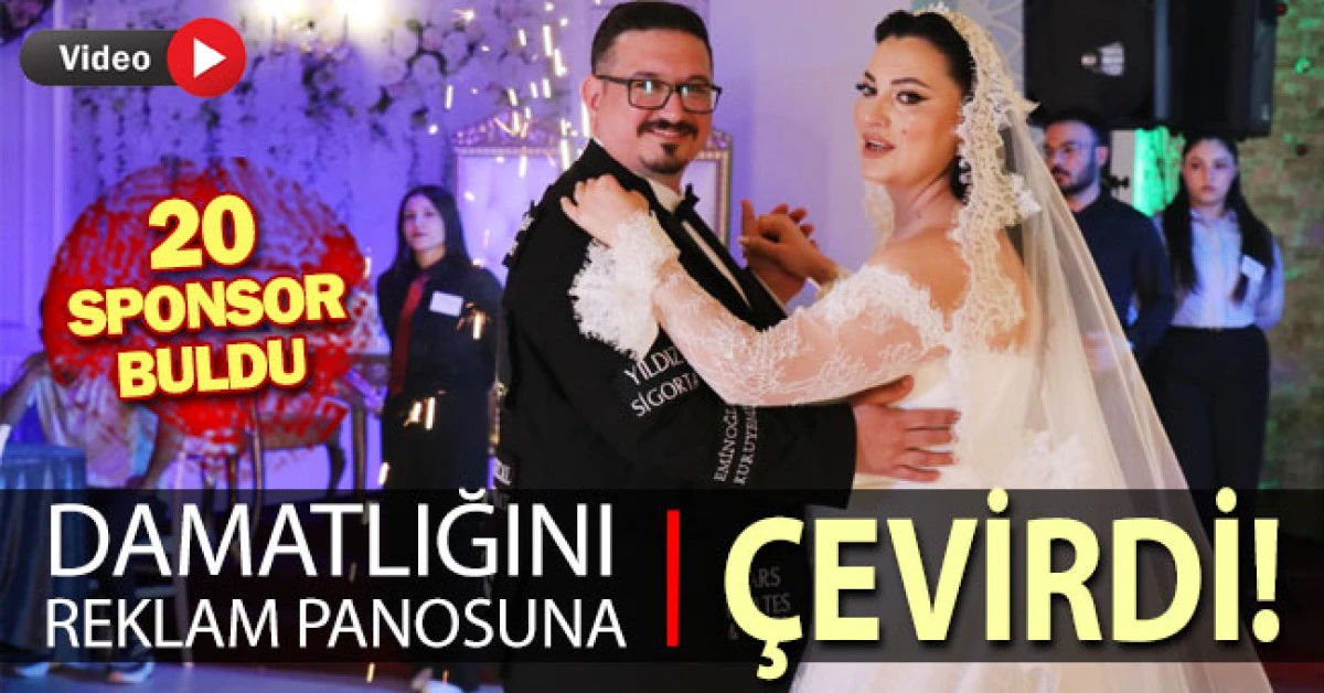 D&uuml;ğ&uuml;n masrafını d&uuml;ş&uuml;rmek i&ccedil;in damatlığını reklam panosuna &ccedil;evirdi