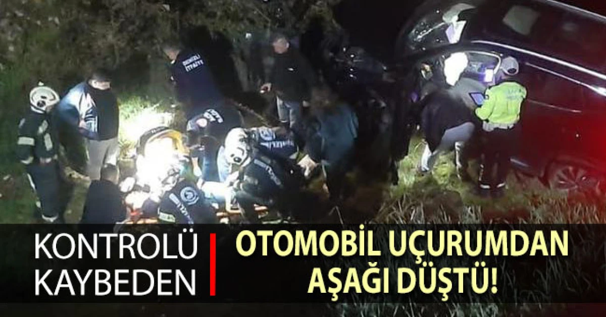 Kontrolden çıkan otomobil uçurumdan aşağıya düştü
