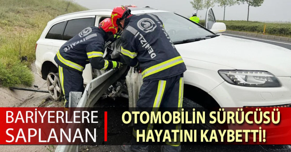 Kontrol&uuml; kaybeden otomobil bariyerlere saplandı: 1 &Ouml;l&uuml;
