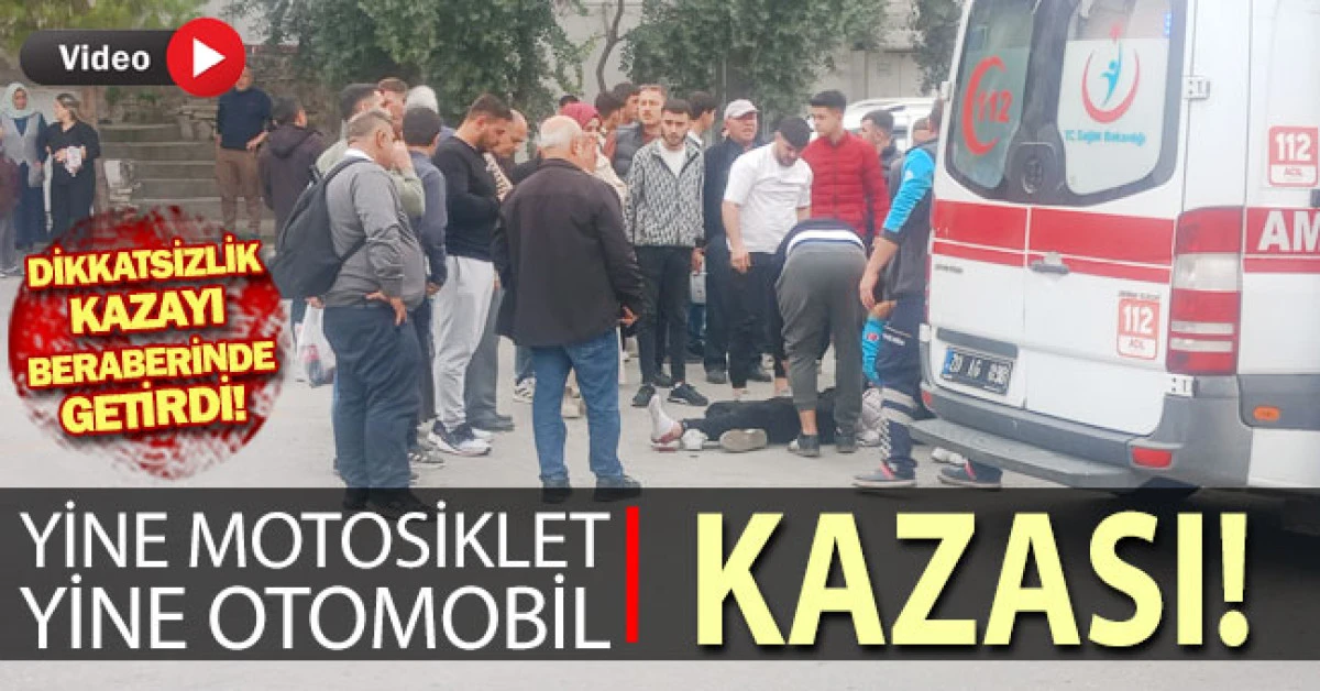 Otomobil ile motosiklet kaza yaptı: 1 yaralı