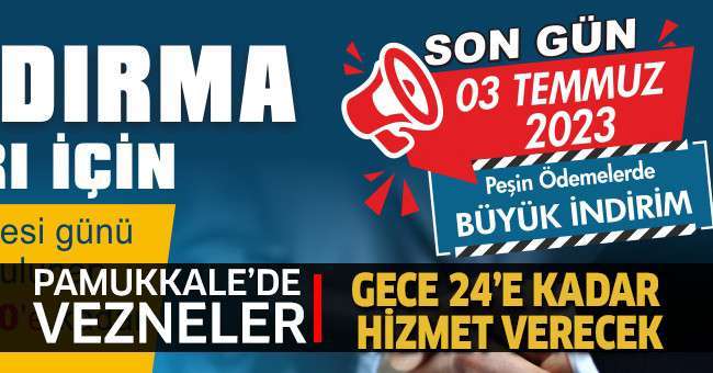 Pamukkale Belediyesi Vezneleri Gece 24’e Kadar Hizmet Verecek