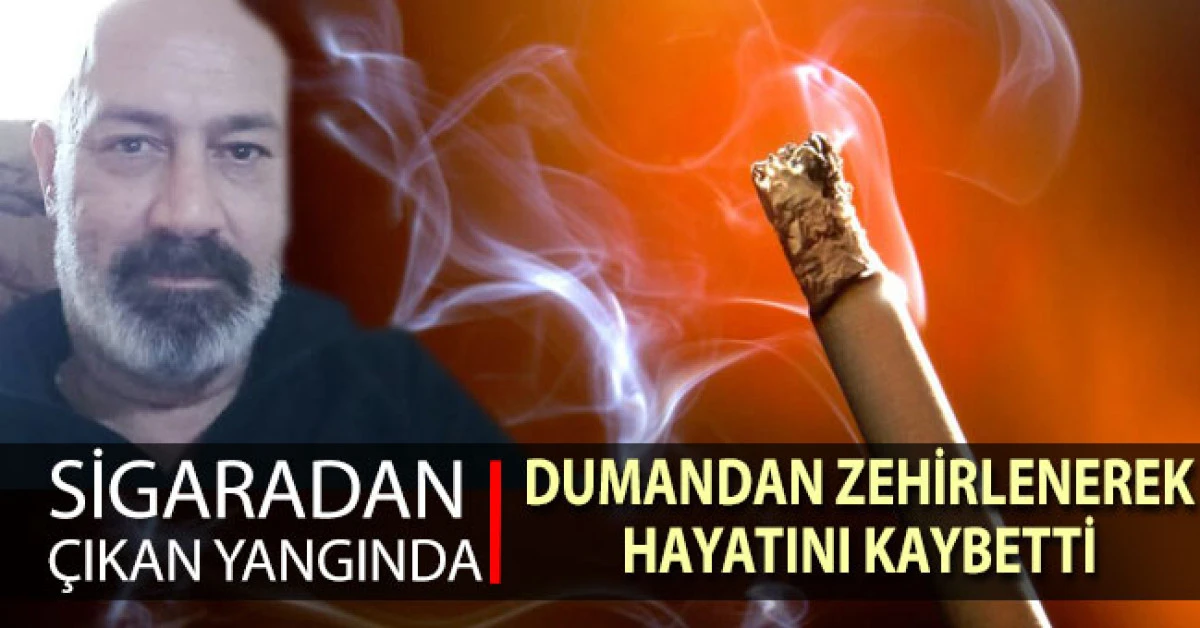 Sigaradan &ccedil;ıkan yangında dumandan zehirlenerek hayatını kaybetti