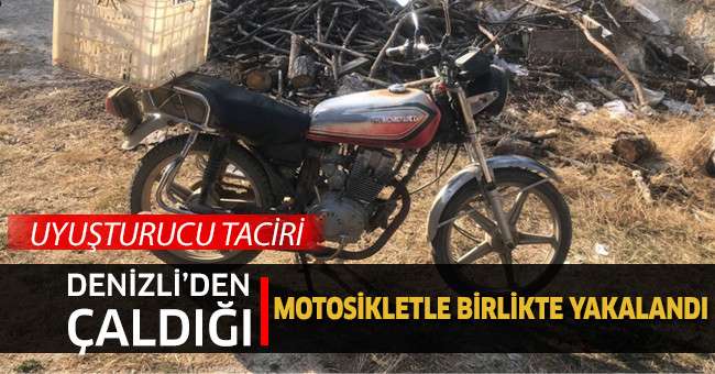 Uyuşturucu taciri çalıntı motosikletle yakalandı