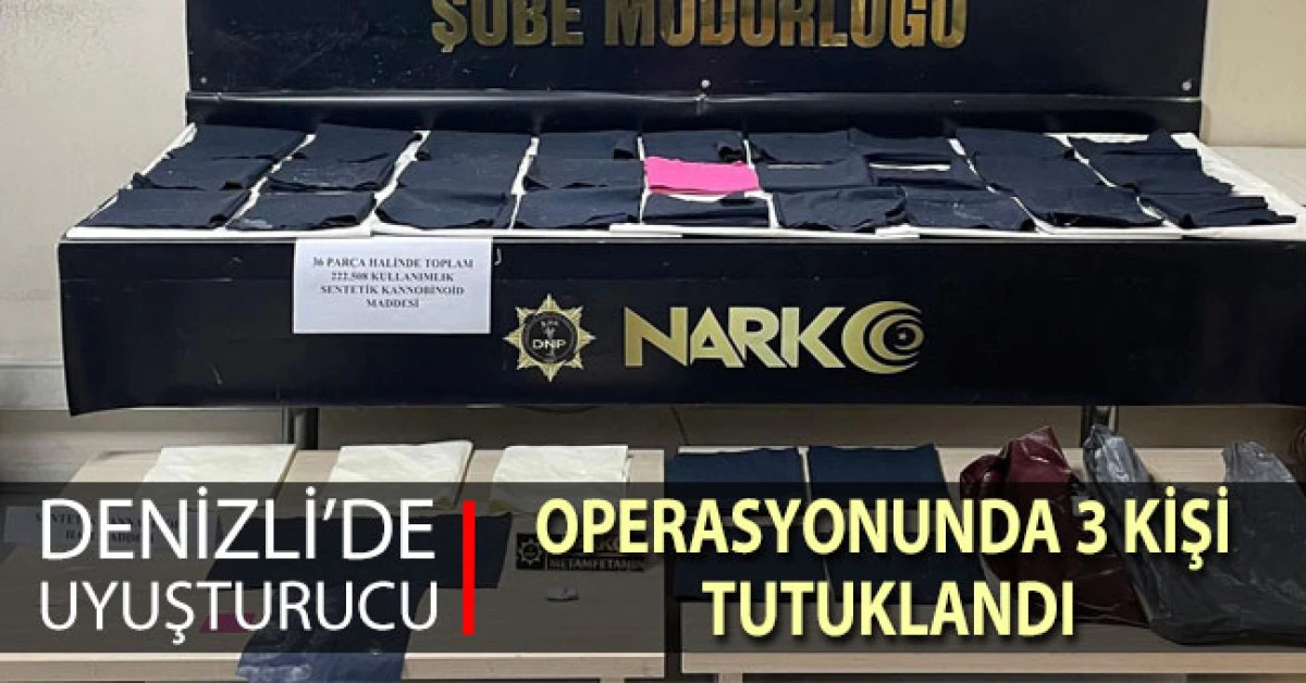 Uyuşturucuya y&ouml;nelik yapılan operasyonda 3 şahıs tutuklandı