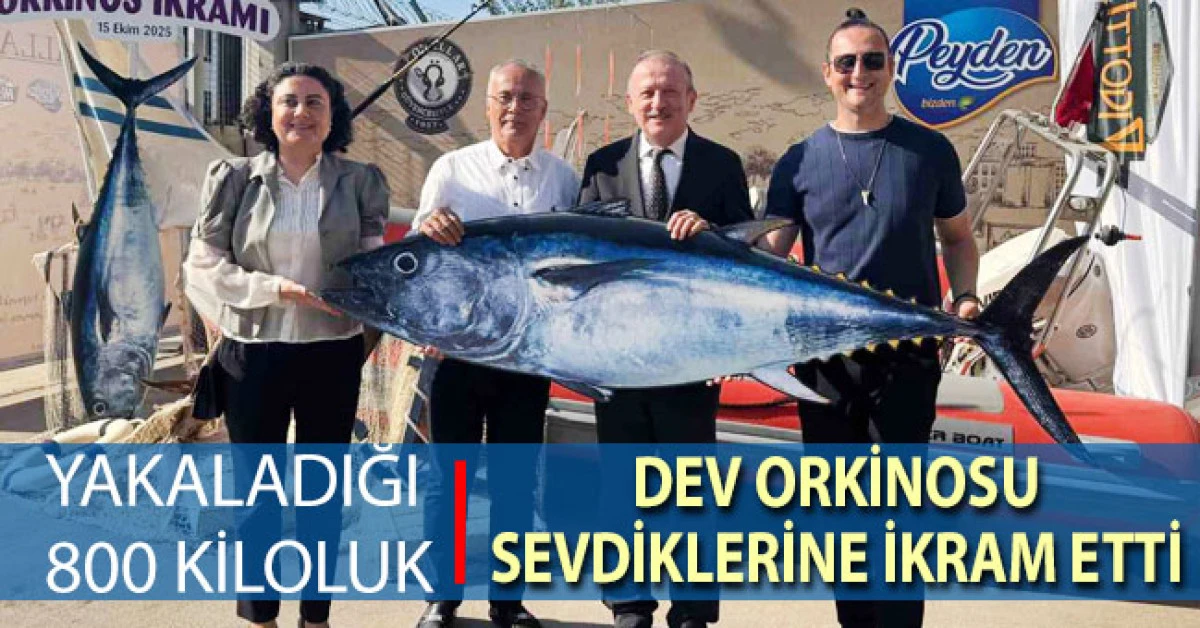 Yakaladığı 800 kiloluk dev orkinosu sevdiklerine ihram etti